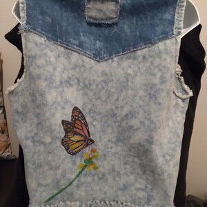 Upcycled Light - weight sleeveless distressed vest
